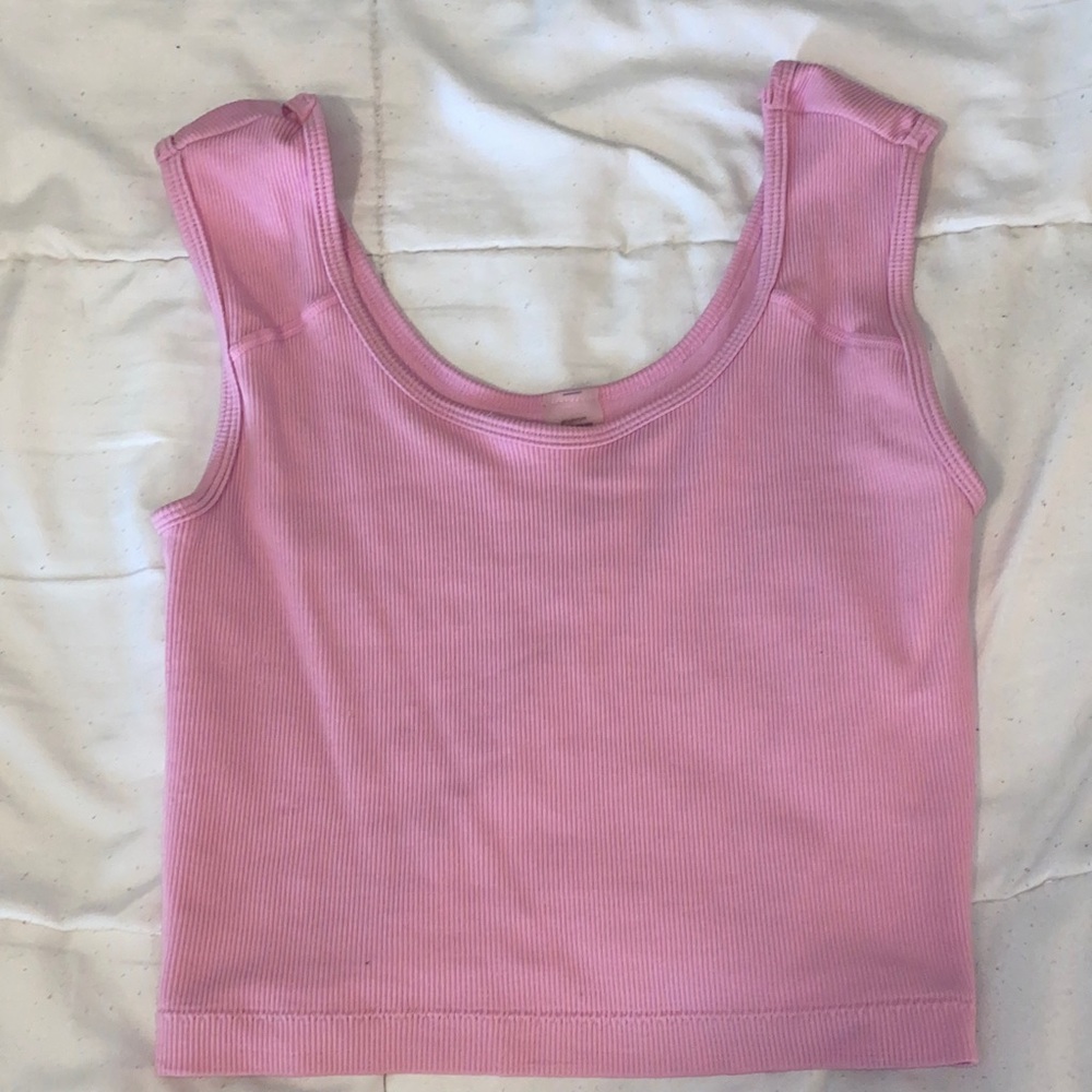 Light Pink Ribbed Tank Top